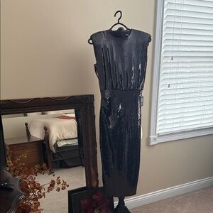 Elegant Chocolate Brown Sequin Dress